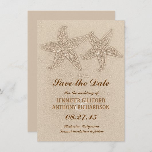 STRANDKARTE SAVE THE DATE (Vorne/Hinten)