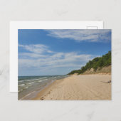 Strandkarte vom Michigan-See Postkarte (Vorne/Hinten)