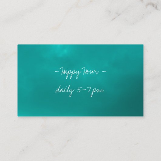 Strandkarten für tropische Barkeeper Visitenkarte (Rückseite)