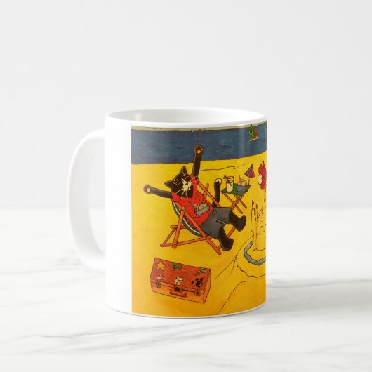 Strandkatzen Kaffeetasse (Vorderseite Links)