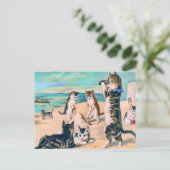 Strandkatzen Postkarte (Stehend Vorderseite)