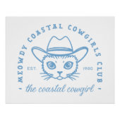 Strandkatzenkatze mit Cowgirl-Ästhetik Poster (Vorderseite)