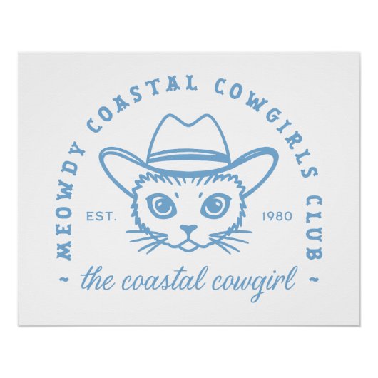 Strandkatzenkatze mit Cowgirl-Ästhetik Poster (Vorderseite)