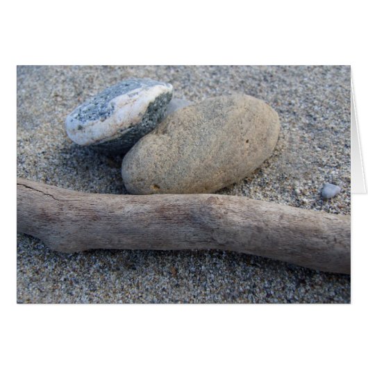 Strandkies und Holzkarte (Vorderseite (Horizontal))