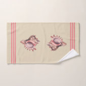 Strandkorallen Pink Streifen und Muscheln Badhandtuch Set (Handtuch)