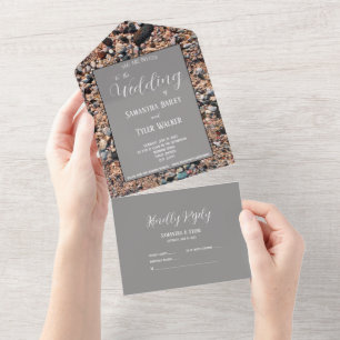 Strandkorallen Sand & Muscheln, moderne Strandhoch All In One Einladung