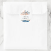 Strandkorallenblau, handgefertigt mit Liebe Runder Aufkleber (Tasche)