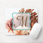 Strandkorallenfisch-Monogram-Initial-Maus-Pad Mousepad (Mit Mouse)