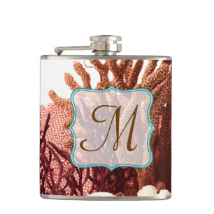 Strandkorallenfisch Monogram Whiskey Flask Flachmann