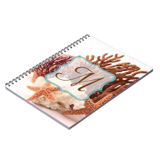 Strandkorallenfisch Monogramm Erstnotibuch Notizblock (Linke Seite)