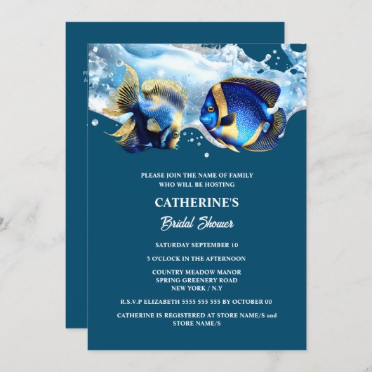 Strandkorallenriff Fische unter der Seeskuba Einladung (Vorne/Hinten)