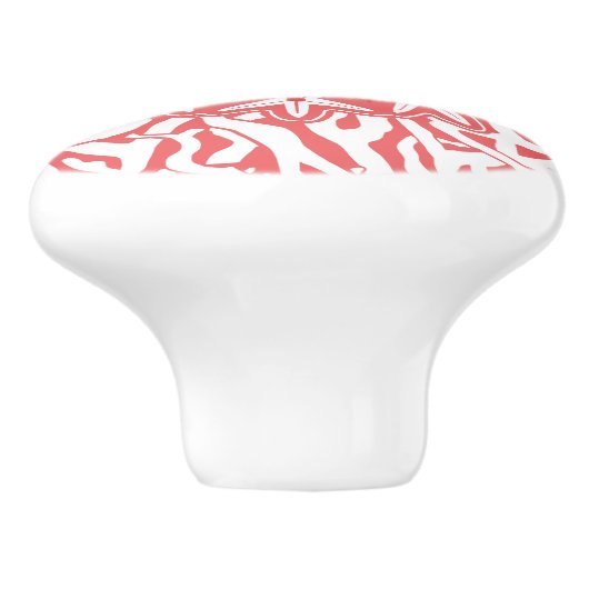 Strandkorallenriff Starfish Monogram in Coral Pink Keramikknauf (Seitenansicht)