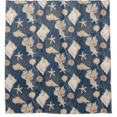 Strandkorallensegel Starfish Muschel Aquarellfarbe Duschvorhang (Vorderseite)