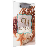 Strandkorallensternfisch Monogram Initial Clip Boa Klemmbrett (Rechts)