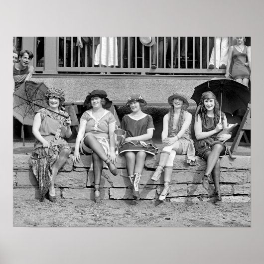 Strandkostümwettbewerb, 1921. Vintages Foto Poster (Vorne)