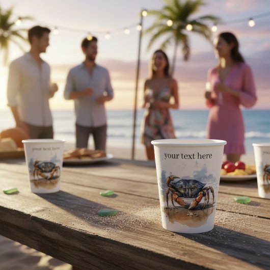 Strandkrabbe Pappbecher