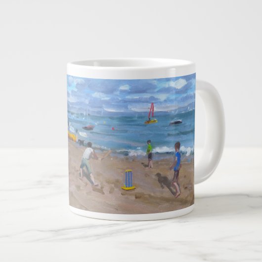 Strandkricket Abersoch 2013 Jumbo-Tasse (Vorderseite Rechts)