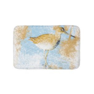Strandkunst mit Willet Shorebird Badematte