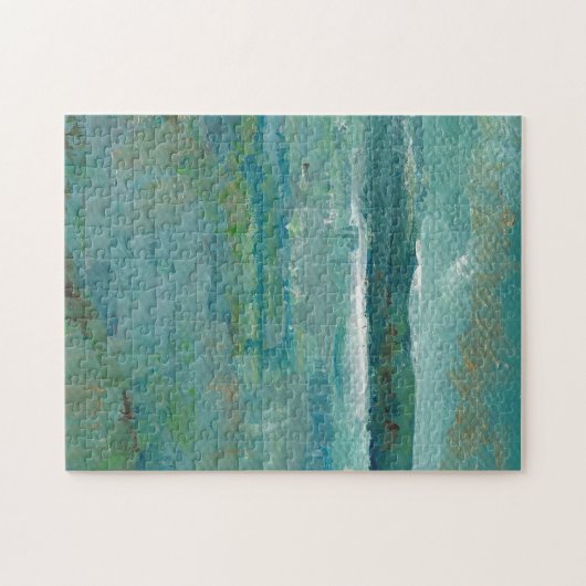 Strandküste Abstrakte Ozeanmalerei Puzzle (Horizontal)