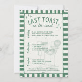 Strandküste Handziehen Grünes Bachelorette Wochene Einladung (Rückseite)