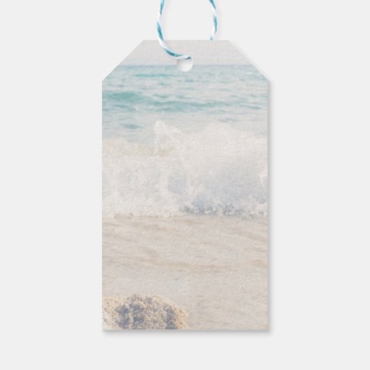 Strandküste/Hochzeit am Meer Geschenkanhänger (Rückseite)