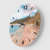 Strandküste Kunst Große Wanduhr (Winkel)