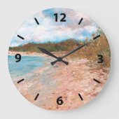 Strandküste Kunst Große Wanduhr (Vorderseite)