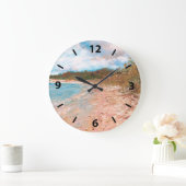 Strandküste Kunst Große Wanduhr (Zuhause)