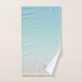 Strandküste | Modernes Minimalistisches Monogramm Badhandtuch Set (Handtuch)