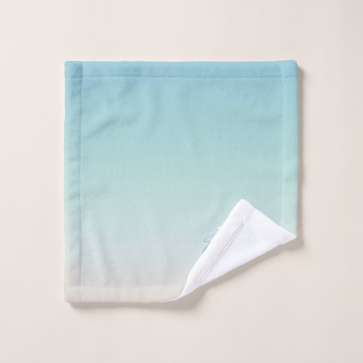 Strandküste | Modernes Minimalistisches Monogramm Badhandtuch Set (Waschlappen)