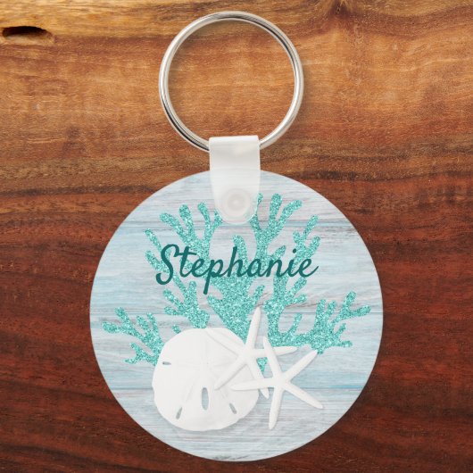 Strandküste Personalisiert Schlüsselanhänger (Vorderseite)