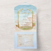 Strandküste Rustic Boho Wedding RSVP MENU All in All In One Einladung (Innen Boden)