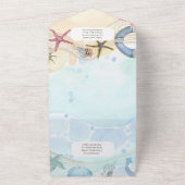 Strandküste Rustic Boho Wedding RSVP MENU All in One Einladung (Außenbereich)