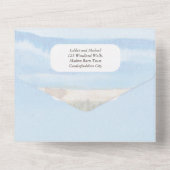 Strandküste Rustic Boho Wedding RSVP MENU All In One Einladung (Rückseite)