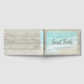 Strandküste Rustikale Holzsäulenleuchten Hochzeit Gästebuch (Voll)