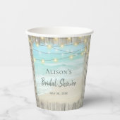 Strandküste Rustikales Brautparty Pappbecher (Vorderseite)