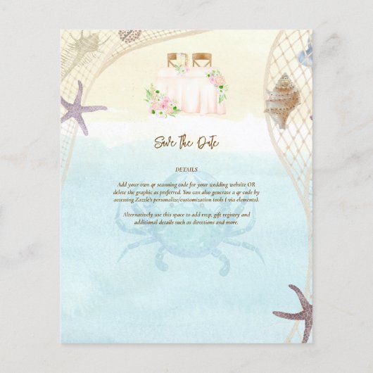 Strandküste Save the Date Sandstrand (Rückseite)