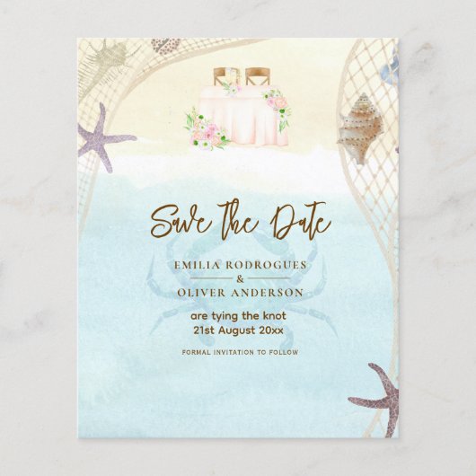 Strandküste Save the Date Sandstrand (Vorderseite)