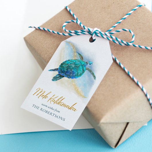 Strandküste Schildkröte Mele Kalikimaka Geschenkanhänger