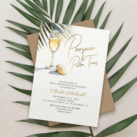 Strandküste Tropisches Bachelorette Wochenende Einladung