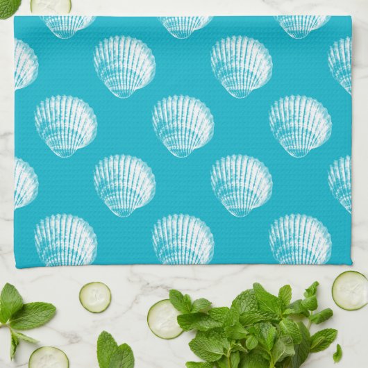 Strandküste White Seashells Handtuch (Gefaltet)