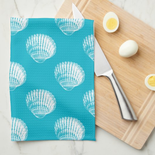 Strandküste White Seashells Handtuch (Viertel Falte)