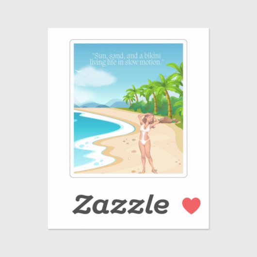 Strandladie Aufkleber (Blatt)