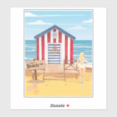 Strandladie Aufkleber (Blatt)