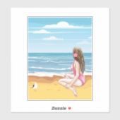 Strandladie Aufkleber (Blatt)