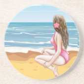 Strandladie Getränkeuntersetzer (Vorne)