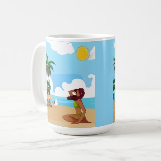 Strandladie Kaffeetasse (Vorderseite Links)