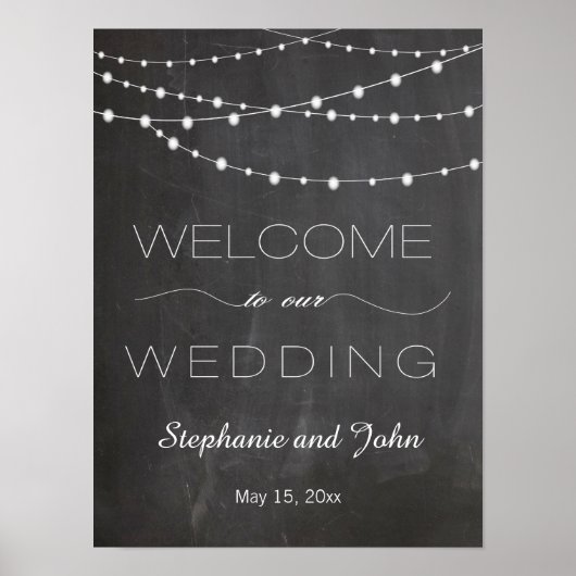 Strandlampen auf der Tafel Begrüßungszeichen Poster (Vorne)