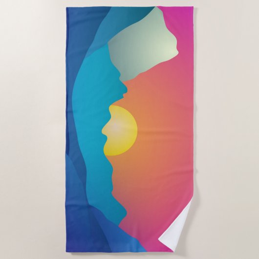 Strandlandschaft Abstraktes Badetuch (Vorderseite)