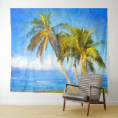 Strandlandschaft Coconut Palm Tree Sea Scene Wandteppich (Beispiel (Horizontal))
